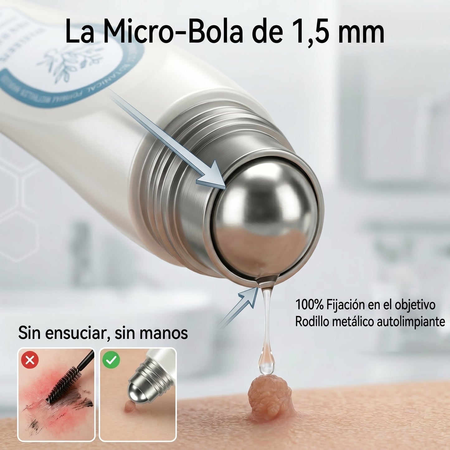 𝐏𝐢𝐜𝐝𝐨® Borrador de Verrugas y Manchas en 7 Días (𝐀𝐩𝐥𝐢𝐜𝐚𝐝𝐨𝐫 𝐫𝐨𝐥𝐥-𝐨𝐧: 𝐬𝐢𝐧 𝐝𝐨𝐥𝐨𝐫 𝐧𝐢 𝐜𝐢𝐜𝐚𝐭𝐫𝐢𝐜𝐞𝐬)