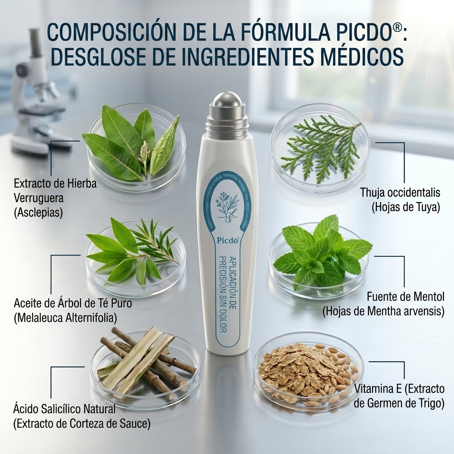 𝐏𝐢𝐜𝐝𝐨® Borrador de Verrugas y Manchas en 7 Días (𝐀𝐩𝐥𝐢𝐜𝐚𝐝𝐨𝐫 𝐫𝐨𝐥𝐥-𝐨𝐧: 𝐬𝐢𝐧 𝐝𝐨𝐥𝐨𝐫 𝐧𝐢 𝐜𝐢𝐜𝐚𝐭𝐫𝐢𝐜𝐞𝐬)