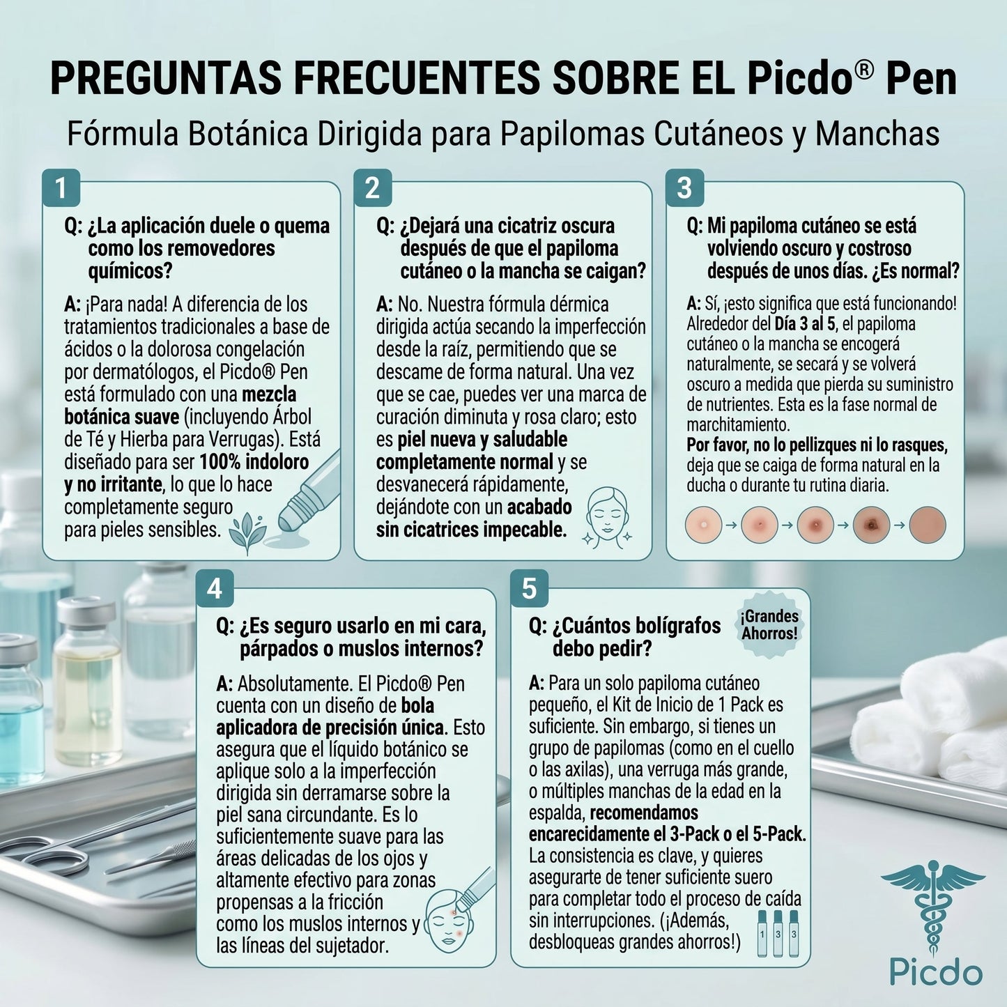 𝐏𝐢𝐜𝐝𝐨® Borrador de Verrugas y Manchas en 7 Días (𝐀𝐩𝐥𝐢𝐜𝐚𝐝𝐨𝐫 𝐫𝐨𝐥𝐥-𝐨𝐧: 𝐬𝐢𝐧 𝐝𝐨𝐥𝐨𝐫 𝐧𝐢 𝐜𝐢𝐜𝐚𝐭𝐫𝐢𝐜𝐞𝐬)