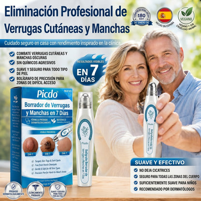 𝐏𝐢𝐜𝐝𝐨® Borrador de Verrugas y Manchas en 7 Días (𝐀𝐩𝐥𝐢𝐜𝐚𝐝𝐨𝐫 𝐫𝐨𝐥𝐥-𝐨𝐧: 𝐬𝐢𝐧 𝐝𝐨𝐥𝐨𝐫 𝐧𝐢 𝐜𝐢𝐜𝐚𝐭𝐫𝐢𝐜𝐞𝐬)