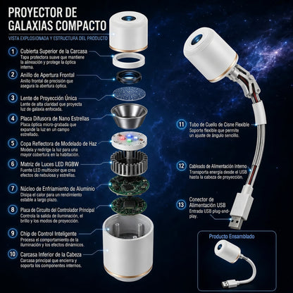⏰️Último día de promoción🔥 - Proyector de luz nocturna - Proyector holográfico de estrellas inteligente🌌