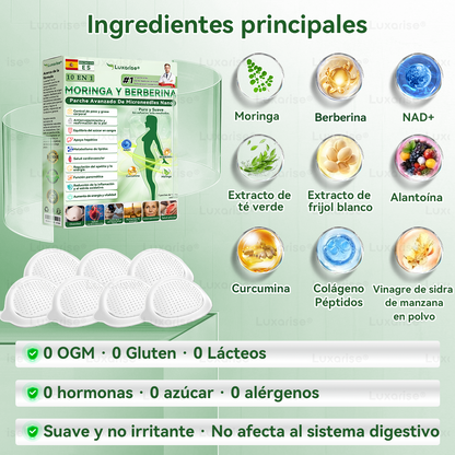 Tienda oficial 👩‍⚕️𝗟𝘂𝘅𝗮𝗿𝒊𝙨𝙚® MORINGA X BERBERINE 10 EN 1 Parche Avanzado de Nano Microagujas  (Uso diario, cambios visibles en 7 días) ✅ Obesidad, Diabetes, Apnea del Sueño y Problemas Articulares💎